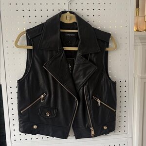 Topshop Black Faux Leather Vest